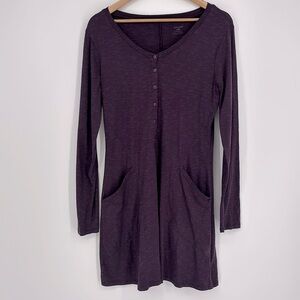 Horny Toad Rooney Long Sleeve Dress with Pockets in Purple Women’s Size Small